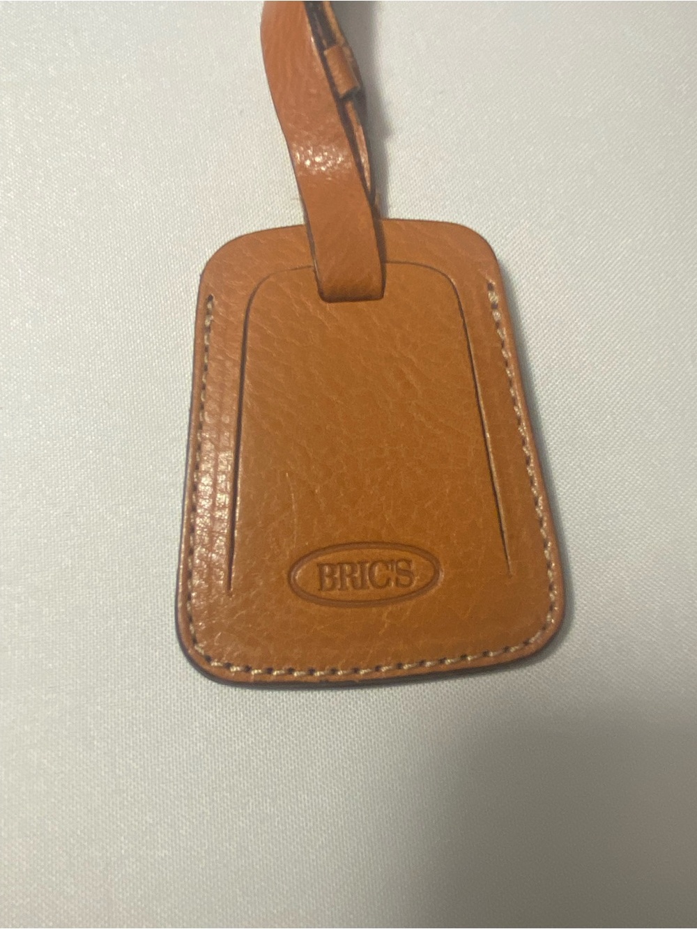 Brics Leather Luggage Brown Tag ID Address Made In Italy Snap Closure Travel - Picture 5 of 8